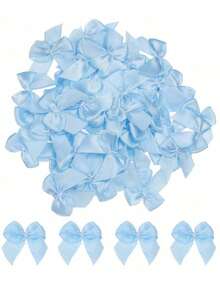 100Pcs Mini Ribbon Bow 1" Mini Fabric Satin Ribbon Flower Bows For Craft DIY Sewing Wedding Birthday Party - Multicolor - View 8