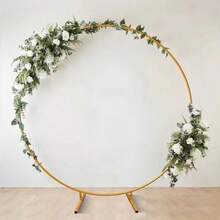 1 Set Diameter 1.8m/2m Round Metal Wedding Arch, Balloon Arch Decoration Stand, Photo Booth, Wedding Ceremony, Anniversary, Birthday, Bridal Shower, Photo Background - Gold - View 4