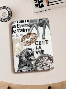 Leopard Print & Disco Ball Pattern IPad Case, Compatible With IPad Air 4/5 (10.9 Inch), IPad 7/8/9 (10.2 Inch), Built-In Apple Pencil Slot, Also Fits Tab S6 (10.4 Inch), Tab A7 Lite (8.7 Inch), Leather Protective Cover, Suitable For Back To School, Valentine's Day, New Year And Other Occasions - Multicolor - View 9