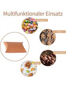 100/50/10个装纯色枕形盒，牛皮纸礼品包装盒，适用于婚礼、新娘送礼会、周年纪念、生日、节日派对回礼和装饰 - 彩色 - 查看 9