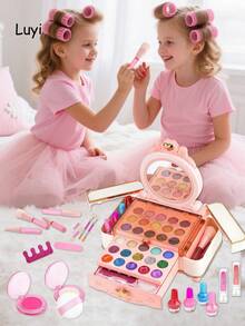 儿童化妆玩具套装（彩色）过家家化妆盒化妆玩具套装，送给女孩/生日/节日的礼物 - 彩色 - 查看 4