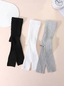 3雙女嬰垂直條紋四季短款緊身褲,適合學生搭配校服 - 彩色 - 查看 7