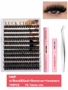 220 buc. Gene false cluster - (gradient natural 10-16 mm), extensii de gene false DIY, naturale, voluminoase, pufoase și ușoare, din material textil 3D, subțiri, ultra-moi și reutilizabile, lucrate manual - perfecte pentru purtare zilnică, întâlniri, petreceri, nunți, ședințe foto și creații artistice personalizate cu gene.