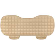 1pc Plush Checkered Car Seat Cushion, Thick Padded, Backless, Warm, Breathable, Anti-Slip, Suitable For All Seasons