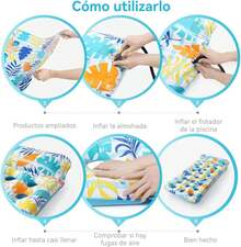 Flotador Inflable De La Piscina,Colchón De Aire De La Playa,Hamaca del Agua Conveniente para Los Adultos,Partido De La Piscina,Playa,Al Aire Libre (74 Pulgadas X 34 Pulgadas) (Azul y Amarillo) - 1 - Ver 4