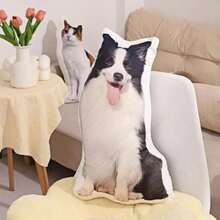 [ Customization ] 1 Personalized Pet Shaped Pillow, Pet Portrait Pillow, Dog And Cat Commemorative Gift, Pet Creative Gift, Commemorative Gift, Colorful And Unique Personalized Customized Gift, Double-Sided Printing, Three-Dimensional Decoration, Ideal Choice For Christmas And Thanksgiving. - Multicolor - View 7