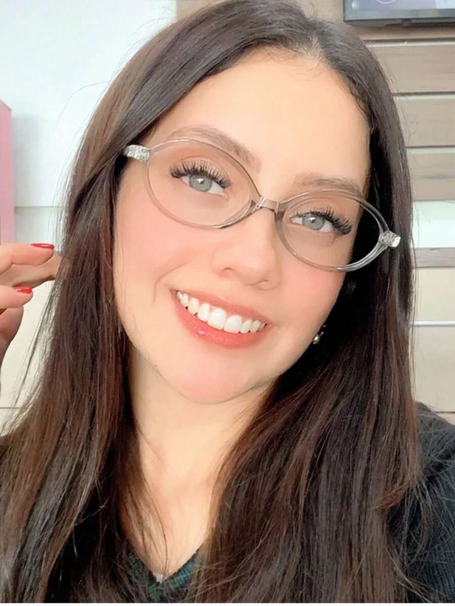 Women's Eyeglasses Frame Luxury Oval Frame  Lens Fashion Europe - Rượu sâm banh - Xem 1