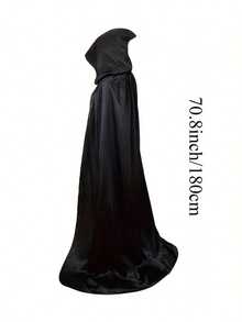 1 buah Jubah Berkerudung Halloween, Kostum Cosplay Satu Lapisan untuk Pertunjukan Panggung, Pesta Topeng & Pesta, 5 Ukuran (120/140/150/160/180), Hadiah Sempurna - Hitam - View 10