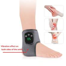 Hailicare 电动足部按摩器振动放松脚踝按摩器温热敷脚踝支架关节扭伤脚踝支撑肌肉疲劳疼痛缓解脚踝保护 - 灰色 - 查看 4