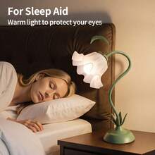 Branches Can Be Arbitrarily Twisted To Adjust The Shape Of Retro Lamp, Three Colors Can Be Adjusted, Sleep Lamp, Desk Lamp, Living Room Lamp, Wild Flower Lamp, Bedside Lamp, Bedroom Lamp, Home Decoration Lamp (Color: Green,Bulb Included*1) - 查看 2
