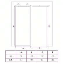 vidaXL Sliding Door Frosted ESG Glass And Aluminum 29.9"X80.7" - Black - View 7