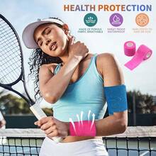 48/24/16/12/8/6/4件 12色。自粘绷带。透气粘性绷带。包裹卷。弹性自粘胶带。适用于伸展运动、体育活动、手腕、脚踝、兽医 2.5厘米/5厘米/7.5厘米/10厘米*450厘米。 - 彩色 - 查看 7