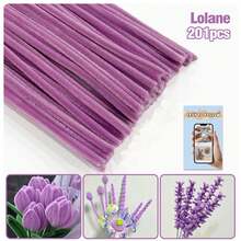 200/450根多色加粗雪尼尔绒条，散装彩色毛绒棒，9种颜色，适用于DIY工艺品和艺术项目，可作绒球，适用于情人节、母亲节和复活节装饰 - 彩色 - 查看 33