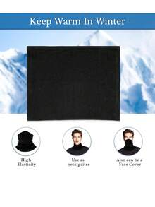 冬季无檐小便帽 + 围脖 + 触摸屏手套套装，柔软针织帽弹力手套保暖无檐小便帽套装，适合女性和男性礼物冬季无檐小便帽，颈部保暖器寒冷天气装备男女通用，温暖的冬季弹力针织手套帽子 - A - 查看 3