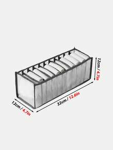1pc Grey/Black/Beige Transparent Nylon Mesh 11-Grid Underwear, Socks Storage Box, Minimalist Fabric Foldable Organizer, Multi-Functional Drawer Storage Solution For Home, Bedroom, Dorm - Space-Saving Sorter - Grey - View 13