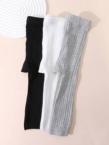 3雙女嬰垂直條紋四季短款緊身褲,適合學生搭配校服 - 彩色 - 查看 5
