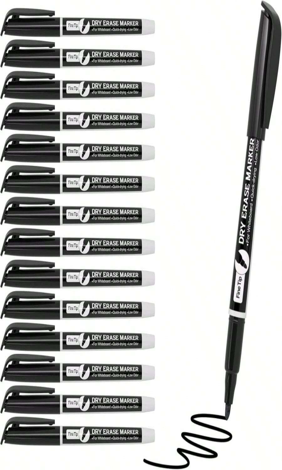 MaxGear Dry Erase Markers Fine Tip With Eraser, Assorted Color Magnetic Whiteboard Markers Erasable Fine Point Low Odor For White Board, School Supplies For Classroom, Home, Office, 8 Count - ColorF - 查看 1