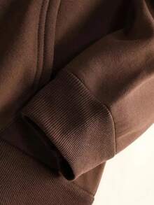 Hooded Sweatshirt Casual BOSTON Loose And Comfortable, Casual And Easy-Going, Valentine's Day Hoodie For Couples, New Year Outfit For Women - màu nâu cà phê - Xem 3