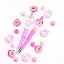 25/34pcs Donut & Cake Silicone Bead Set, Suitable For Jewelry Decoration Accessories, Earrings, Necklaces, Bag Chains, Phone Charms, Makeup Brushes, Keychains DIY Kit, Perfect For Holidays And Birthdays - Donut Cake Mix - View 7