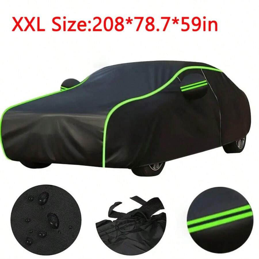 209*79*59 Inch Universal Car Sedan Cover Full Cover Sunlight Water Resistance UV Protector - Đen mới - Xem 1