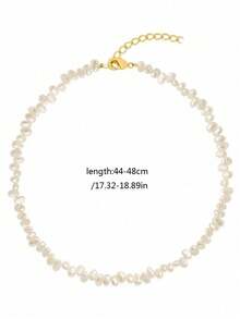 1條法式優雅復古風格獨特豪華赝珠和首字母細節項鍊