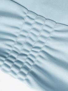 Women's Fashionable European And American Style Solid Color Casual Single-Button Elastic Waist Lapel Collar Long Sleeve Jacket, Minimalist Street Style For Daily Wear, Autumn/Winter - Blue - View 10