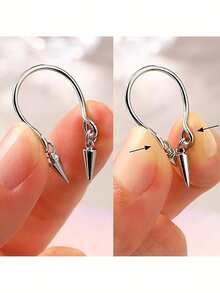 2 件装非穿孔夹式乳环，可调节悬垂式 CZ 乳房饰品，适合女士不锈钢仿穿孔饰品 - 乳環夾 - 查看 5