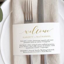 50件套定制婚礼纸巾环套装，派对餐桌装饰菜单卡，餐具套装餐巾包，感谢晚宴菜单，Poetcore，永恒之爱 - 彩色 - 查看 3