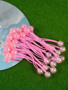 10/14/20pcs Set AB Color Beads Double-Ended Hair Scrunchies, Y2K Fairy Grunge Style Hair Accessories For Girls/Women, Suitable For Casual, Party, Shiny Decoration ,Hair Rope Ponytail Head Accessories