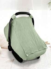 1件装婴儿汽车座椅罩，男女通用夏季汽车座椅遮阳罩，带通风窗，轻便婴儿汽车座椅顶篷，通用蓝色防尘罩，全网眼保护罩，适用于婴儿推车，带通风窗设计 - 綠色 - 查看 9