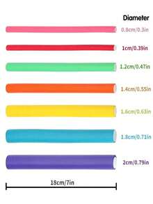 42pcs/Pack Universal Hair Curler Pads, Heat Resistant Foam Rollers, Rubber Curling Rods, Heat Insulation Curling Rods, PVC Bag Packed Hair Curling Rods - Multicolor - View 5