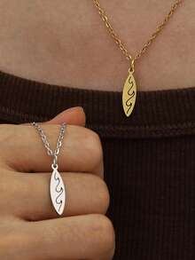 1條假日風格不鏽鋼花卉女頸鏈，適合日常、假日、禮物、時尚配飾