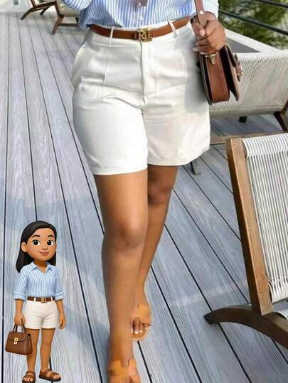 Plus Summer White Shorts Back To School Teacher