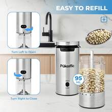 SUSTEAS Sea Salt And Pepper Grinder, Rechargeable With Charging Base, Set Of 2, Can Be Operated With One Hand, 6 Selectable Grind Settings, Kitchen Seasoning,304 Stainless Steel - Thép không gỉ - Xem 6