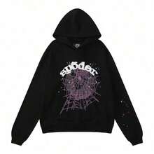 Hip-Hop Fashion Printed Hoodie Loose Men's And Women's Hooded Sweatshirt - 蜘蛛黑 - 查看 4