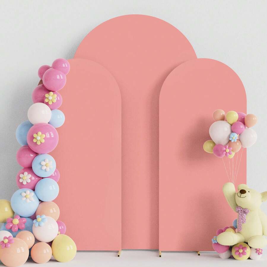 5ft, 6ft, 6.6ft, 7.2ft Arch Backdrop, 2 Sides Spandex Stretch Fabric Arch Backdrop, Suitable For Wedding Arch, Birthday Party, Wedding Arch Decor (Arch Frame Not Included, Only Fabric Backdrop)