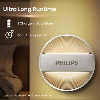  Luz noturna LED de parede Philips com sensor de movimento
