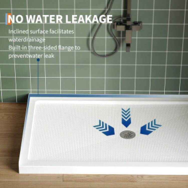 Danolapsi Shower Base,Shower Base With Drain,Removable Stainless Cover,Non-Slip Shower Pan,Acrylic And Fiberglass Shower Floor Base For Easy Installation - 60*36 middle drain - View 4