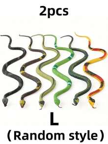 6 件逼真的橡胶蛇玩具，适用于花园、恶作剧和万圣节装饰 - 逼真的假蛇套装，用于吓唬鸟类、松鼠和老鼠，欺骗人 - 耐用的塑料道具蛇，用于笑话和愚人节，恶作剧玩具，恶作剧玩具。 - 彩色 - 查看 8