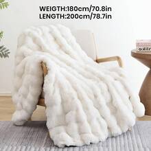 1pc Solid Color Plush Blanket, Available In Multiple Colors, Soft & Warm Faux Fur Luxury Style Throw Blanket, Suitable For Living Room, Bedroom, Sofa And More, Fluffy Long Pile Blanket, Soft & Cozy Sofa Throw, Autumn Decor, Room Decor, Back To School, Study Supplies