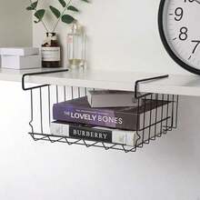ARISE - Paquete de 4 Cestas de Alambre Metálicas Multifuncionales – Organizador Deslizante y Apilable para Cocina, Baño, Oficina, Dormitorio y Despensa, Disponible en 3 Tamaños (42*28*14, 22*22*13, 22*18*13 cm) - Negro - Ver 3