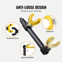 Strut Spring Compressor Set, Macpherson Strut Spring Compressor Kit, Interchangeable Fork Strut Coil Extractor Remover Tool, With Yellow Protective Sleeve And Carrying Case - Black - View 4