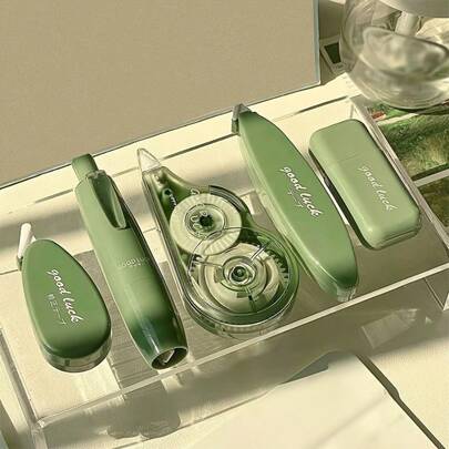 5PCS Correction Belt Combination Set - Instant Error Correction, Multi Style Design, PET Material, Suitable For Schools And Offices, School Supplies, Essential Stationery For Back To School Season