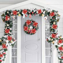 24 Christmas Red Gold Artificial Christmas Flowers Sparkling Christmas Decorations Christmas Tree Flowers With Poles And Clips For Flower Garlands Christmas Trees New Year Party Decorations Wedding, Christmas, Party, Holiday, Wedding, Scene Decoration