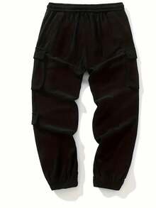 Autumn And Winter Men's Plus-Size Corduroy Sweatpants, Comfortable And Stylish, Durable Casual Pants, Suitable For Casual Sports And Everyday Wear - Black - View 3