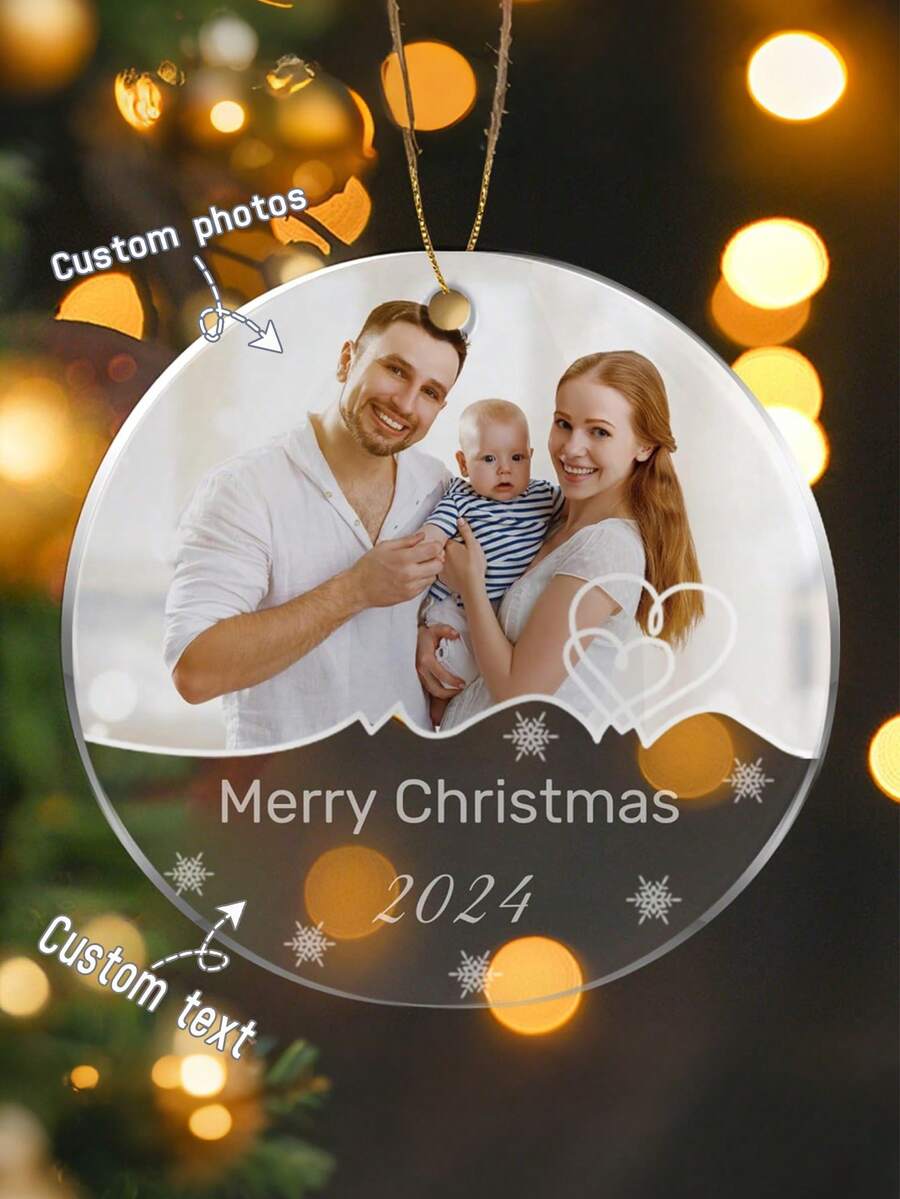 Đồ trang trí Giáng sinh cá nhân hóa, Đồ trang trí cây thông Noel theo yêu cầu, Đồ trang trí in ảnh và tên riêng, Mặt dây chuyền Giáng sinh 2025-2026 dành cho gia đình, bạn gái, bạn bè, Phong cách sống thanh lịch, Phong cách sống nghệ thuật