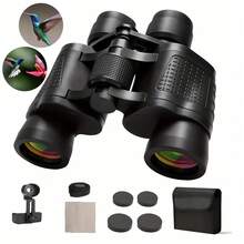 Prismáticos profesionales: Alcance de 3000 m, prisma BAK4 y óptica HD para una visión nítida. - Negro - Ver 1