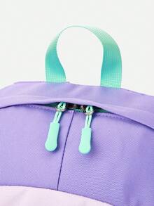Balabala Kids Backpack Large Capacity Color Block Comfortable Daypack - Purple - View 5