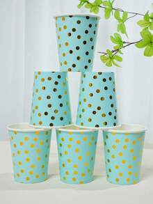 10/25 pièces, Gobelets en papier jetables à thème de tamponnage à chaud pour fête, gobelets laser disco de 9 onces, convient pour le thé chaud, le café, les cocktails, adapté aux familles, restaurants, magasins et cafés. Fournitures à pois pour 25 invités pour remise des diplômes, décorations d'anniversaire de musique, assiettes et serviettes de musique, set de couverts de fête, assiettes de fête décoratives de karaoké, décorations de fête, convient pour les anniversaires, baby showers