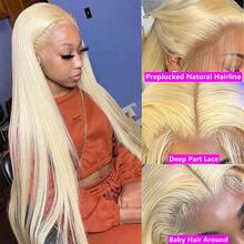 30Inch 40Inch 13x4 613 Straight Wigs 613 Honey Blonde Lace Front Human Hair Wigs 200 Density 13x4 Brazilian 13x6 613 Color Lace Frontal Wigs For Women - S613 - 查看 3